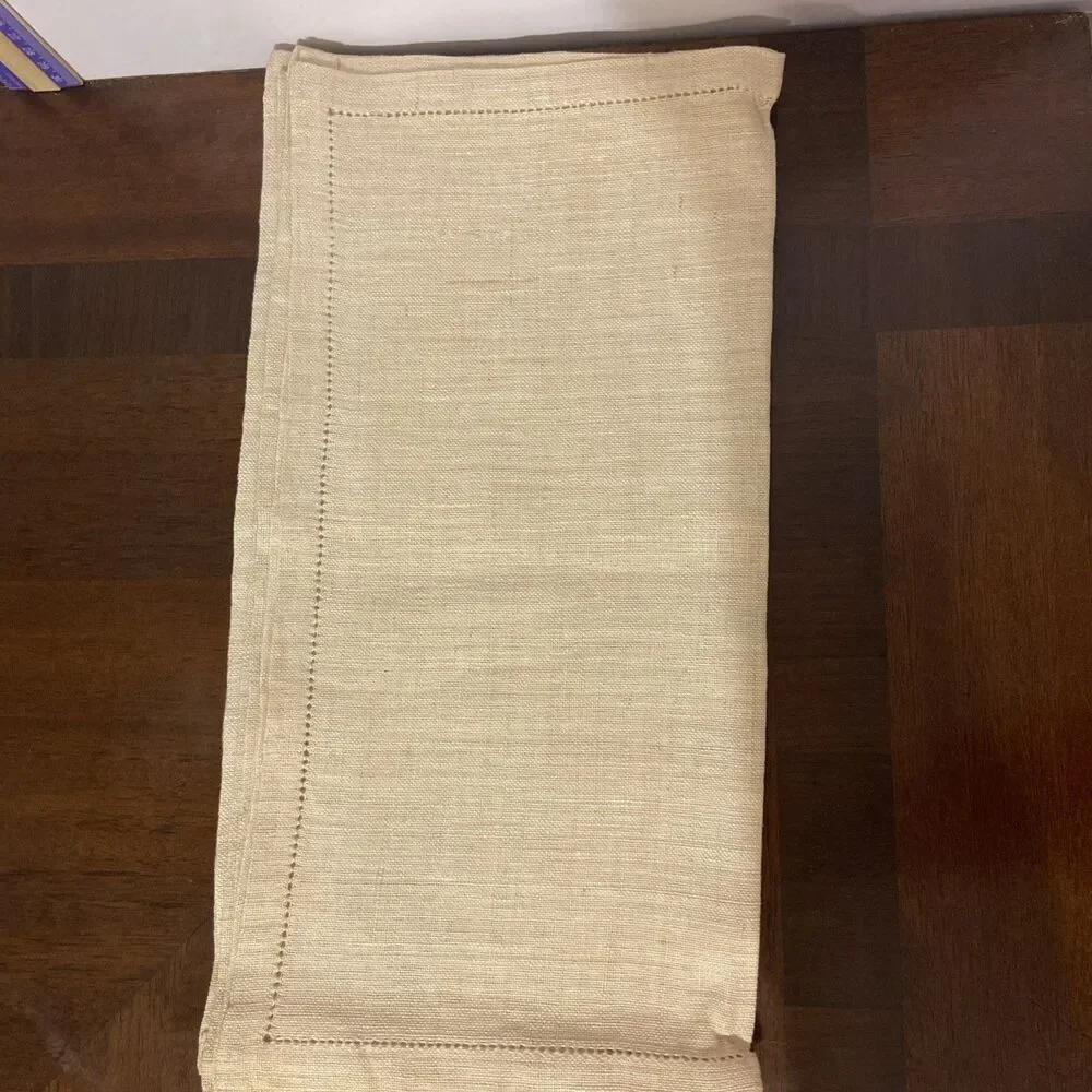 Vtg Soviet Union Linen Napkins NOS NWT USSR Hand Made Cross Stitch Embroidered
